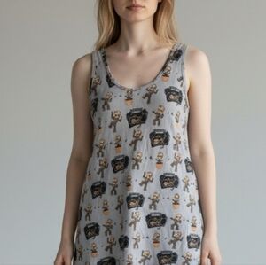Nwot! Marvel x MeUndies slit sides modal tank dress groot print